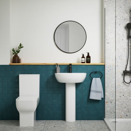Auro 4-Piece Bathroom Suite | Rimless Close Coupled WC, Basin & Full Pedestal
