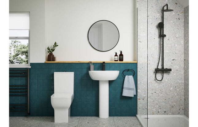 Auro 4-Piece Bathroom Suite | Rimless Close Coupled WC, Basin & Full Pedestal