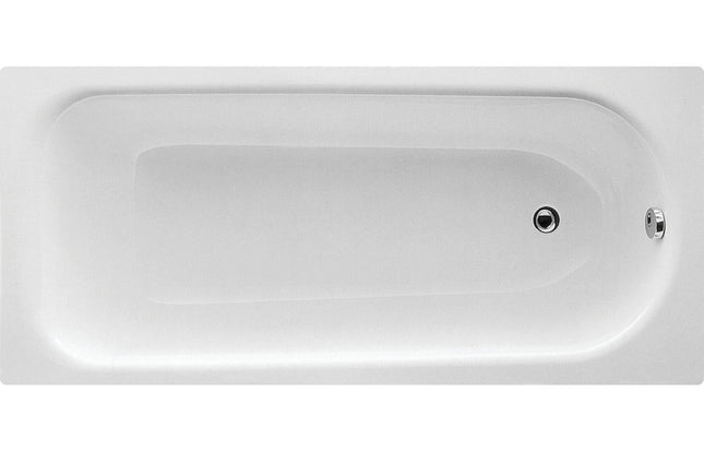 Eurowa Steel Single End Bath with Legs | 2 Tap Holes | 1500–1700mm