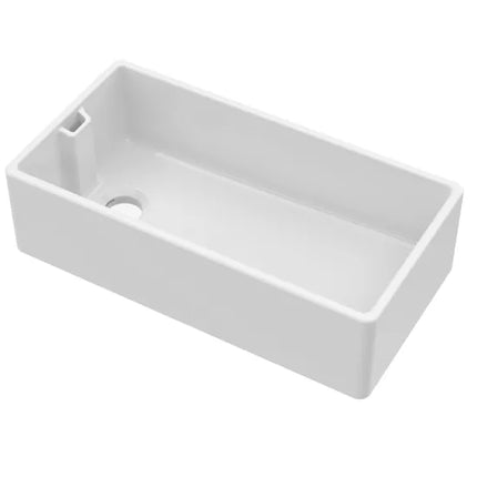 Nuie Single Bowl 895 x 460 x 245mm Fireclay White Belfast Sink