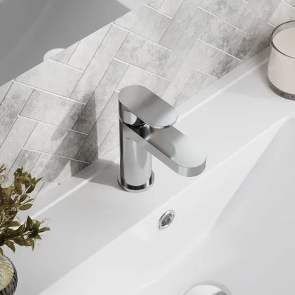 Binsey Mini Basin Mono Tap with Waste | Chrome | Compact 95mm | Nuie
