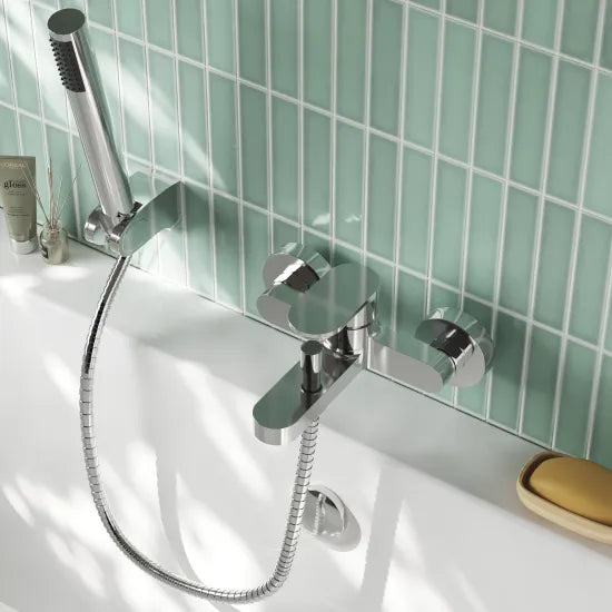 Nuie Binsey Wall Mounted Bath Shower Mixer - Chrome Finish