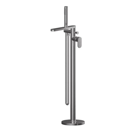 Nuie Binsey Freestanding Bath Shower Mixer - Floor Mounted Tap with Handheld Shower Brushed Pewter