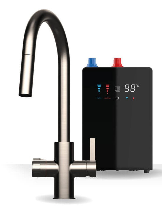 Brewmaster 4-in-1 Pull-Out Boiling Water Tap – Brushed Nickel with Digital Tank