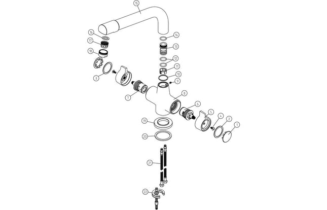 Prima Classic Dual Lever Quarter Turn Mixer Tap - Chrome