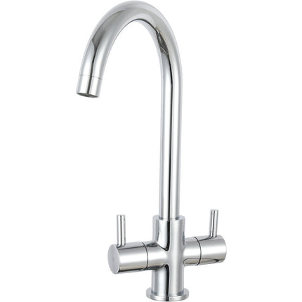 Prima Staten Swan Neck Dual Lever Mixer Tap - Chrome