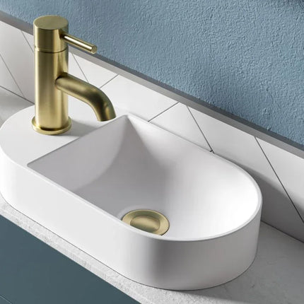 Mallory Mini Washbowl 380mm White Resin - Compact Countertop Basin