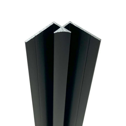 Wetwall Alloy Trims - Premium Edge Profiles & Corner Seals for Alloy Collection Matt Black Internal corner 2440mm