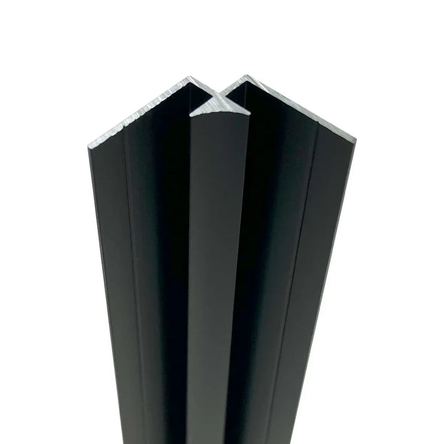 Wetwall Alloy Trims - Premium Edge Profiles & Corner Seals for Alloy Collection Matt Black Internal corner 2440mm