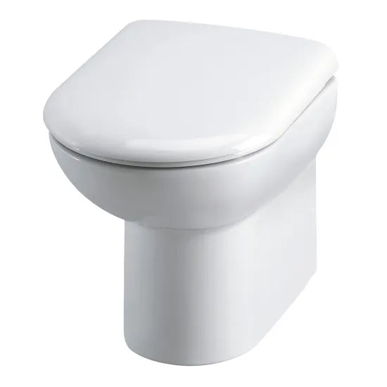 Hudson Reed Round Back to Wall Toilet Pan 375mm with Soft Close Seat