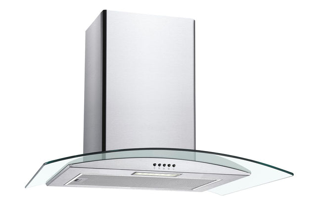 Candy 60cm Curved Glass Chimney Cooker Hood Stainless Steel - 435m³/h Extraction