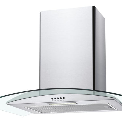 Candy 60cm Curved Glass Chimney Cooker Hood Stainless Steel - 435m³/h Extraction