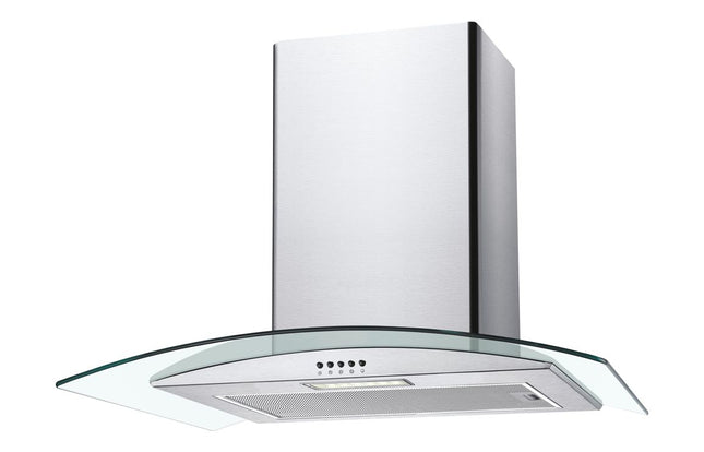 Candy 60cm Curved Glass Chimney Cooker Hood Stainless Steel - 435m³/h Extraction