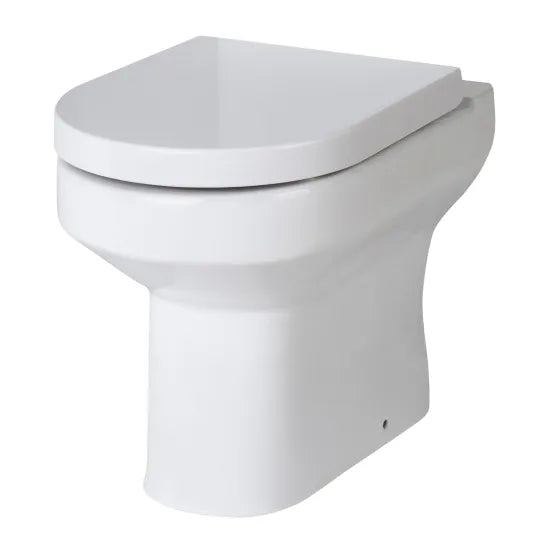 Hudson Reed Round Back to Wall Toilet Pan with Soft Close Seat