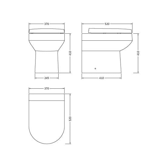 Hudson Reed Round Back to Wall Toilet Pan with Soft Close Seat