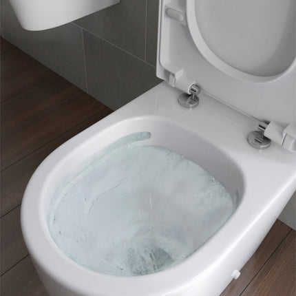Coniston Rimless Swirlux Wall Hung WC & Soft Close Seat | 340mm | Dual Flush | Lifetime Guarantee