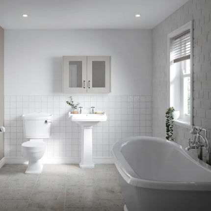 Nuie Legend Traditional Close Coupled Toilet — White Vitreous China, Cistern & Seat Included