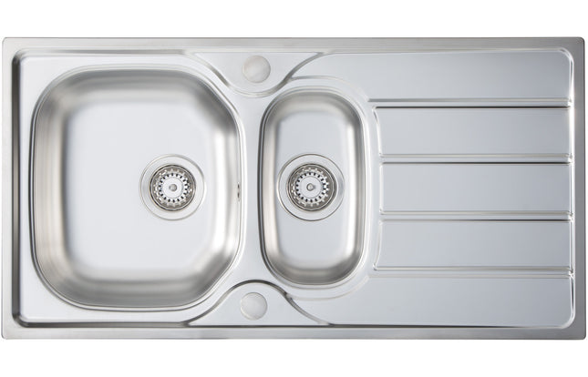 Prima 1.5B 965x500mm St/Steel Sink & Single Lever Tap Pack