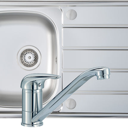 Prima 1B 800x500mm St/Steel Sink & Single Lever Tap Pack
