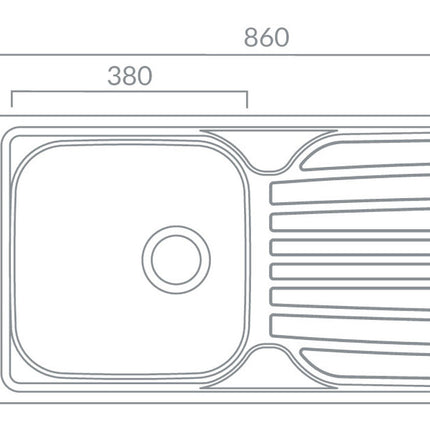 Prima 1B 800x500mm St/Steel Sink & Single Lever Tap Pack