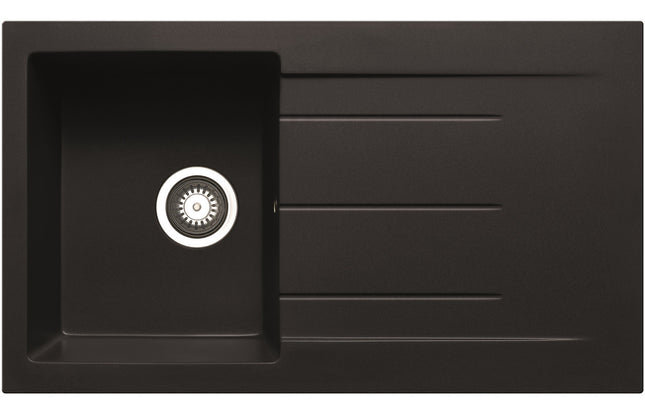 Prima Compact Granite 1 Bowl & Drainer Inset Kitchen Sink | 860x500mm | 5 Matt Colours | 20-Year Guarantee
