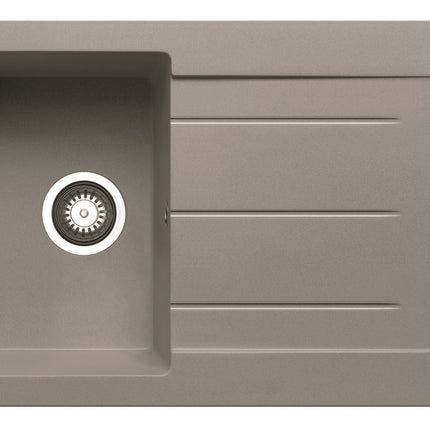 Prima Compact Granite 1 Bowl & Drainer Inset Kitchen Sink | 860x500mm | 5 Matt Colours | 20-Year Guarantee