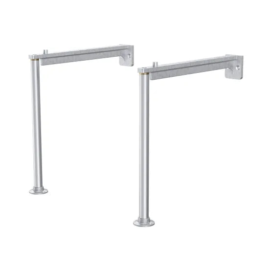 Nuie Brushed Steel Leg Set and Wall Bracket (Pair) for Cleaning Sink