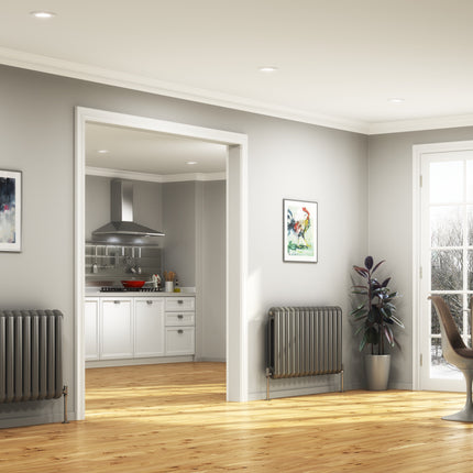 Cassius Horizontal Designer Radiator - White & Anthracite - 500mm x 507-1410mm