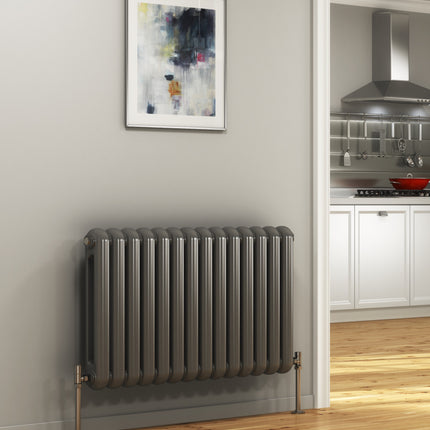 Cassius Horizontal Designer Radiator - White & Anthracite - 500mm x 507-1410mm