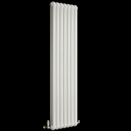 Cassius Vertical Designer Radiator - White & Anthracite - 1800mm x 230mm, 370mm & 510mm
