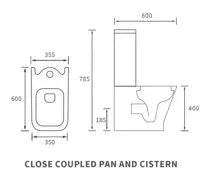 Sondrio Short Projection Close Coupled Fully Shrouded WC with Soft Close Seat - White | Lifetime Guarantee