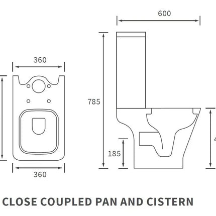 Sondrio Rimless Short Projection Close Coupled WC with Soft Close Seat - White | Lifetime Guarantee
