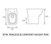 Sondrio Rimless Comfort Height Back to Wall WC with Soft Close Seat - White | Lifetime Guarantee