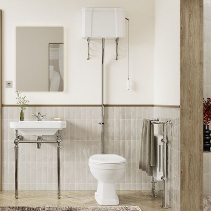 Dione 610mm Console Basin & Washstand | 1 Tap Hole | Chrome or Brushed Brass