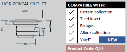Impey Aquadec Easy Fit Waste Only When Ordering With a Tray Conventional Drain - Horizontal Outlet