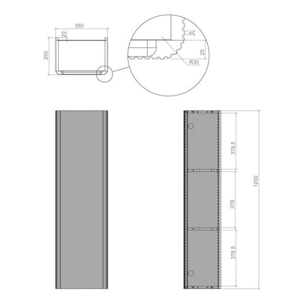 Aqua Elegance Saturn 350mm Wall Hung Tall Unit | 1200mm | Soft Close | 3 Finishes