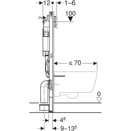 Geberit Sigma 112cm Frame & Cistern for Wall-Hung WC | Geberit