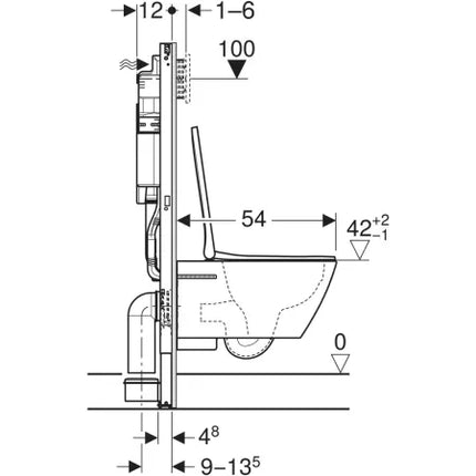 Geberit Sigma 4-in-1 Wall-Hung WC Pack | Smyle Square Rimless Pan, Soft Close Seat & Sigma01 Flush Plate