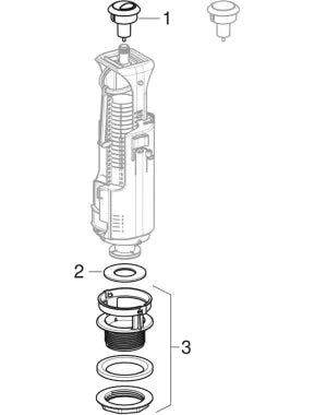 Geberit Flush Button Actuator | Chrome Gloss | For Type 230 & 240 Flush Valves | 238.501.21.1