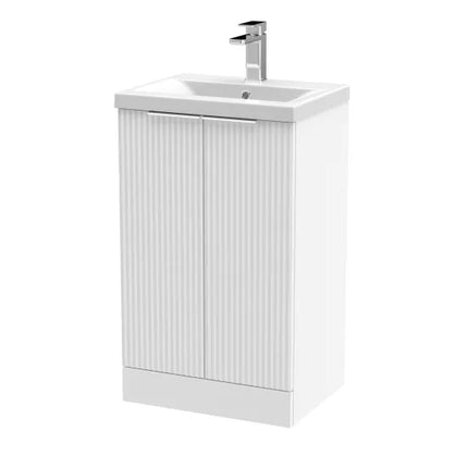 Hudson Reed Fluted Vanity Unit 605mm Floor Standing - Art Deco Style