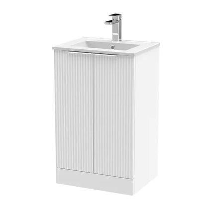 Hudson Reed Fluted Vanity Unit 605mm Floor Standing - Art Deco Style