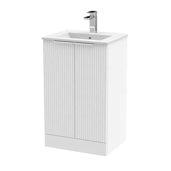 Hudson Reed Fluted Vanity Unit 605mm Floor Standing - Art Deco Style