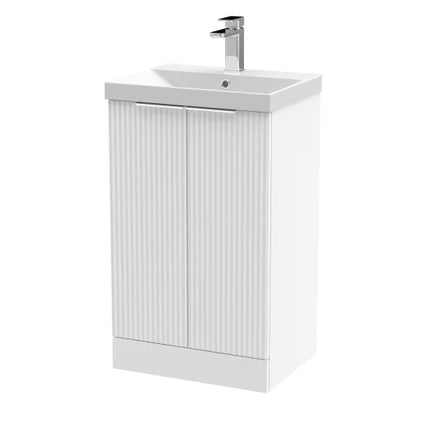 Hudson Reed Fluted Vanity Unit 605mm Floor Standing - Art Deco Style
