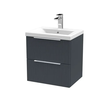 Hudson Reed Fluted 500mm Wall Hung 2-Drawer Vanity Unit With Basin