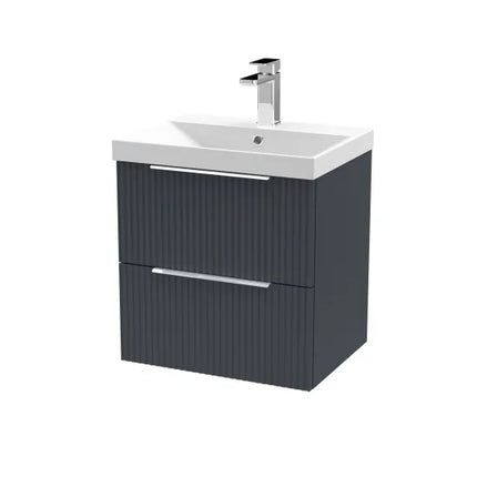 Hudson Reed Fluted 500mm Wall Hung 2-Drawer Vanity Unit With Basin