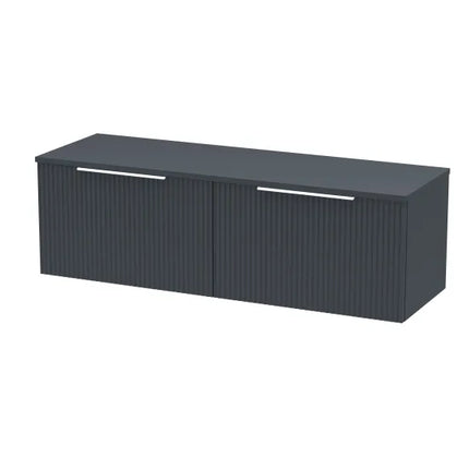Hudson Reed Fluted 1200mm Wall Hung 2-Drawer Vanity Unit with Colour Matched Worktop - Art Deco