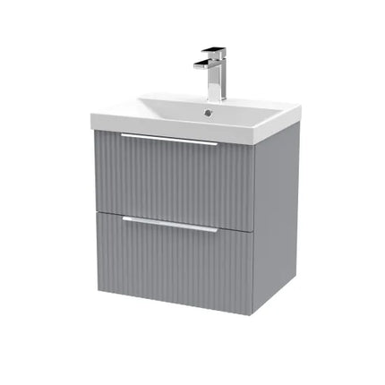 Hudson Reed Fluted 500mm Wall Hung 2-Drawer Vanity Unit With Basin