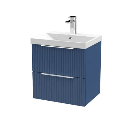 Hudson Reed Fluted 500mm Wall Hung 2-Drawer Vanity Unit With Basin