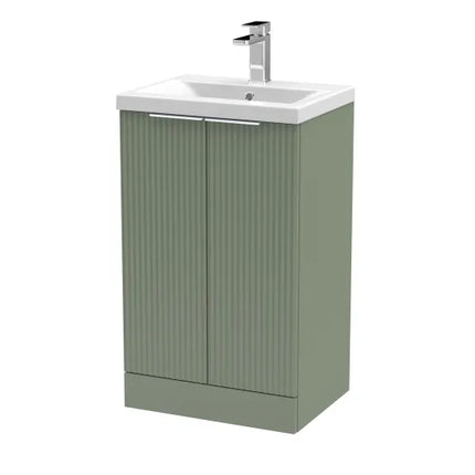 Hudson Reed Fluted Vanity Unit 605mm Floor Standing - Art Deco Style