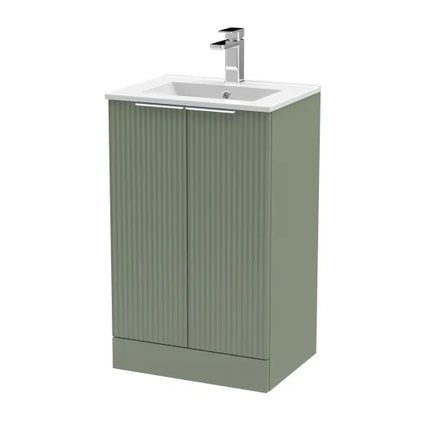 Hudson Reed Fluted Vanity Unit 605mm Floor Standing - Art Deco Style